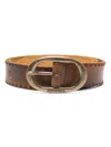 Dsquared2 Vintage Buckle Belt In Cognac+ottone Vecchio