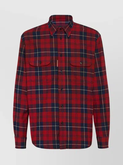 DSQUARED2 VINTAGE BUTTON-DOWN SHIRT ELBOW PATCHES