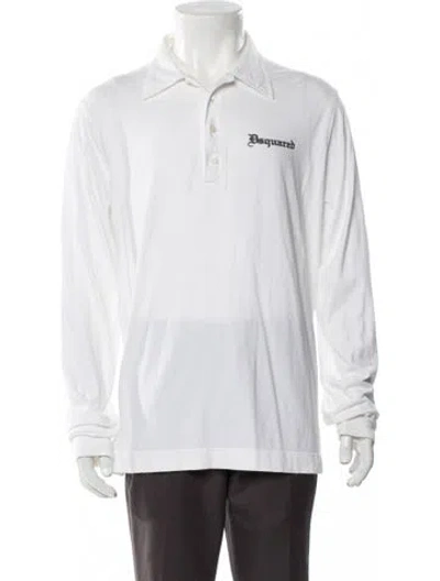 Pre-owned Dsquared2 Vintage Collar Polo Shirt In White