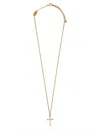 Dsquared2 Vintage Cross Necklace With Polished Finish And Adjustable Chain In Gold