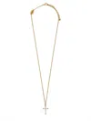 Dsquared2 Vintage Cross Necklace With Polished Finish And Adjustable Chain In Gold