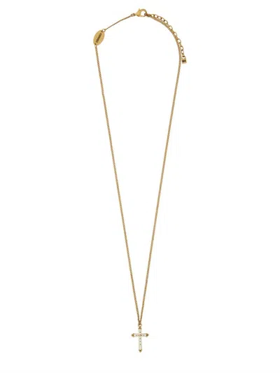 Dsquared2 Vintage Cross Necklace In Silver