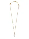 Dsquared2 Vintage Cross Necklace With Polished Finish And Adjustable Chain In Gold