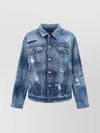 DSQUARED2 VINTAGE DENIM SHIRT JACKET WITH DISTRESSED DESIGN