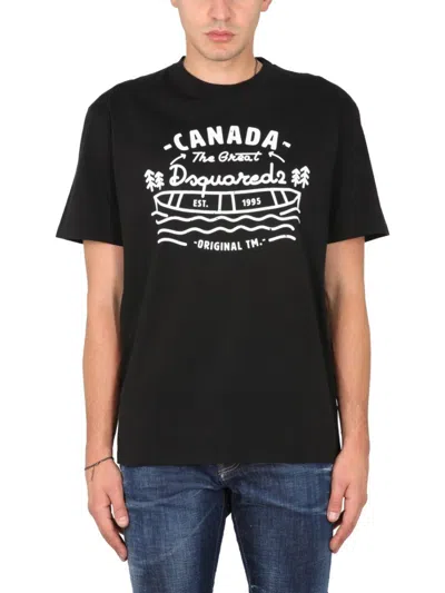 Dsquared2 Dsquared Men Logo Print T-shirt In Black