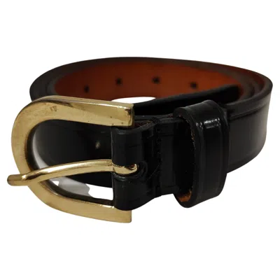 Pre-owned Dsquared2 Vintage  Black Leather Belt With Gold Hardware, 1990s
