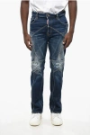Dsquared2 Vintage Effect 642 Jeans With Decorative Stars And Metallic In Blue
