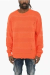 Dsquared2 Vintage Effect Cotton Crew-neck Sweater In Orange