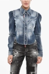 Dsquared2 Vintage Effect Denim Shirt With Snap Buttons