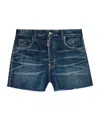Dsquared2 Vintage Effect Denim Shorts In Blue