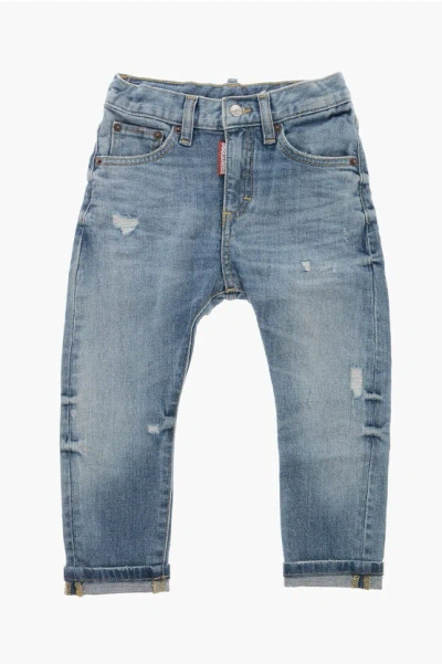 Dsquared2 Vintage Effect Jeans In Blue