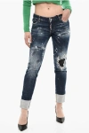 Dsquared2 Vintage Effect Regular Jeans With Leather Patch