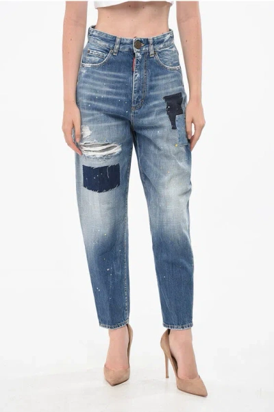 Dsquared2 Vintage Effect Sasoon Regular Fit Jeans 15cm Grösse 42 In Blue