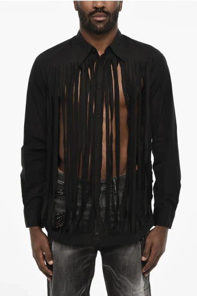 Dsquared2 Vintage Effect Shirt With Spread Collar
