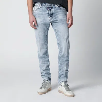 Dsquared2 Vintage-effect Stretch Denim Jeans Men In Blue