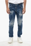 Dsquared2 Vintage Effect Stretch Denim Sexy Twist Jeans 17cm In Blue