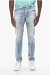 Dsquared2 Vintage Effect Stretch Denim Slim Jeans 15cm In Blue