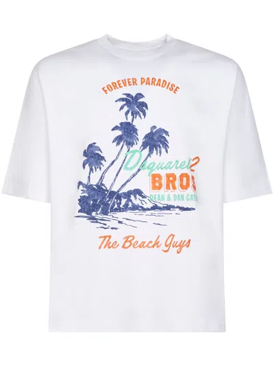 Dsquared2 Vintage Graphic Print Short-sleeve T-shirt In White
