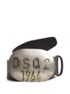 Dsquared2 Adjustable Genuine Leather Buckle Belts In Black