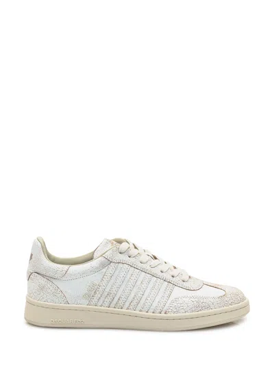 Dsquared2 Vintage Leather Sneakers In Multi