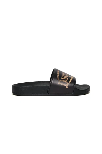 DSQUARED2 CIABATTE SLIDE CON LOGO VINTAGE