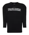 Dsquared2 Football Black T-shirt With Shoulder Pads And Lettering Logo Print On The Front In Cotton And Viscos In Black