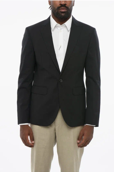 Dsquared2 Virgin Wool 1-button Jacket Tokyo With One Vent And Notch La In Black