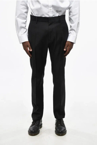 DSQUARED2 VIRGIN WOOL AND SILK CIGARETTE FIT PANTS