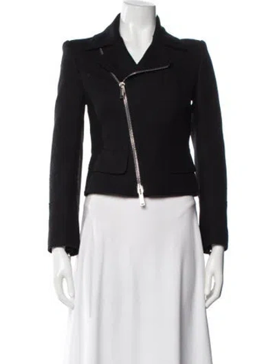 Pre-owned Dsquared2 Virgin Wool Biker Jacket W/ Tags In Black
