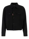 Dsquared2 Dsquared Men Black Wool Blend Wool Jean Jacket In Black