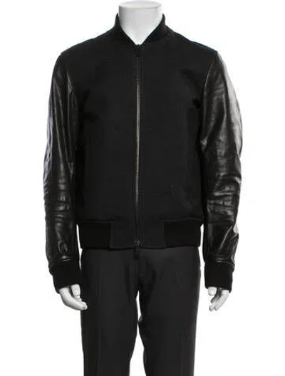 Pre-owned Dsquared2 Virgin Wool Bomber Jacket In Black