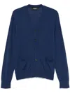 Dsquared2 Virgin Wool Cardigan In Blue