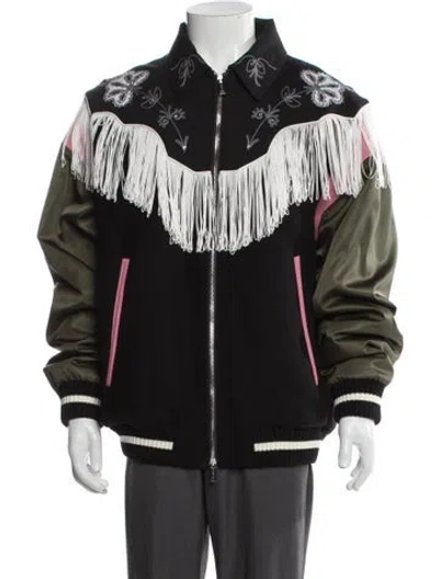 Pre-owned Dsquared2 Virgin Wool Colorblock Pattern Puffer Coat W/ Tags In Black