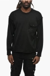 Dsquared2 Virgin Wool Crew-neck Sweater With Breast Pocket In Black