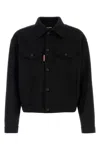 Dsquared2 Dsquared Men Black Wool Blend Wool Jean Jacket In Black
