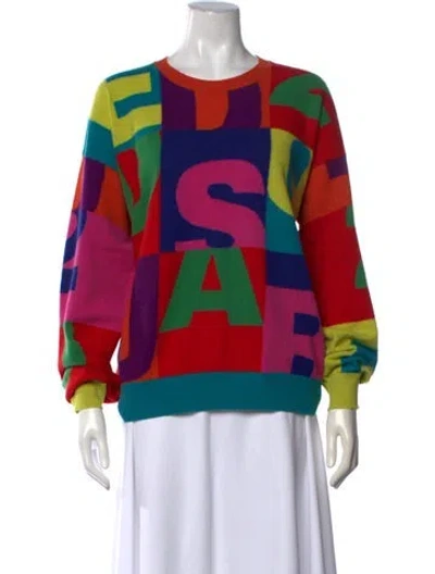 Pre-owned Dsquared2 Virgin Wool Graphic Print Sweater In Multicolor