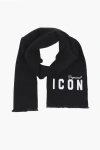 Dsquared2 Virgin Wool Icon Scarf With Contrasting Embroidery