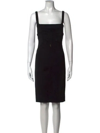 Pre-owned Dsquared2 Virgin Wool Knee-length Dress In Black