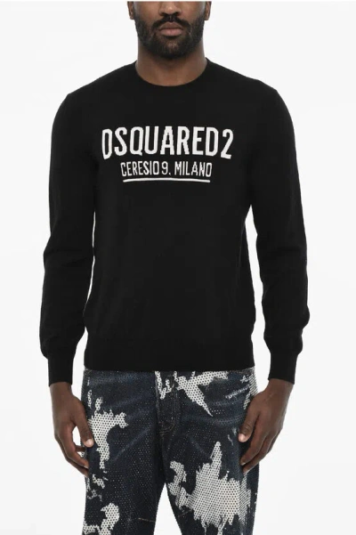 Dsquared2 Virgin Wool Lightweight Crew-neck Sweater In Multicolor