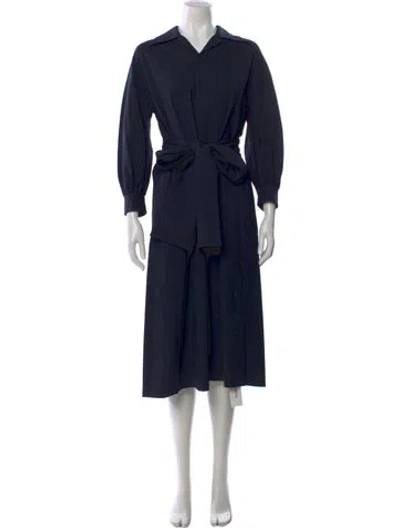 Pre-owned Dsquared2 Virgin Wool Long Dress In Blue