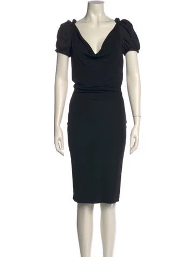 Pre-owned Dsquared2 Virgin Wool Midi Length Dress In Black
