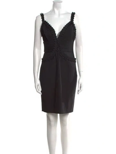 Pre-owned Dsquared2 Virgin Wool Mini Dress In Black