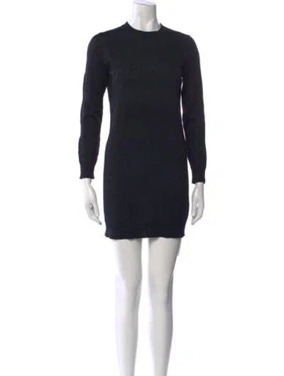 Pre-owned Dsquared2 Virgin Wool Mini Dress In Black