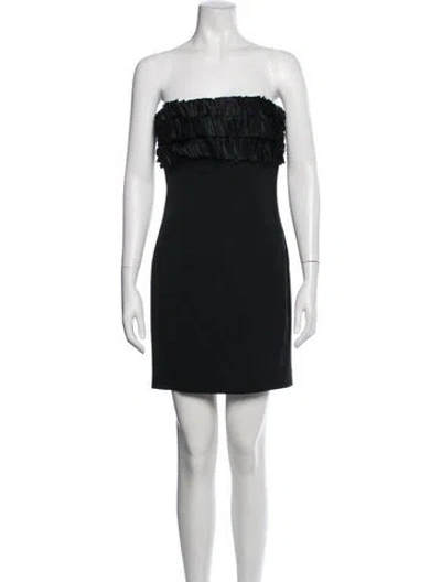 Pre-owned Dsquared2 Virgin Wool Mini Dress In Black