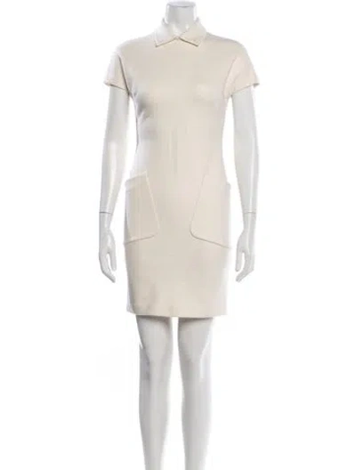 Pre-owned Dsquared2 Virgin Wool Mini Dress In Neutral