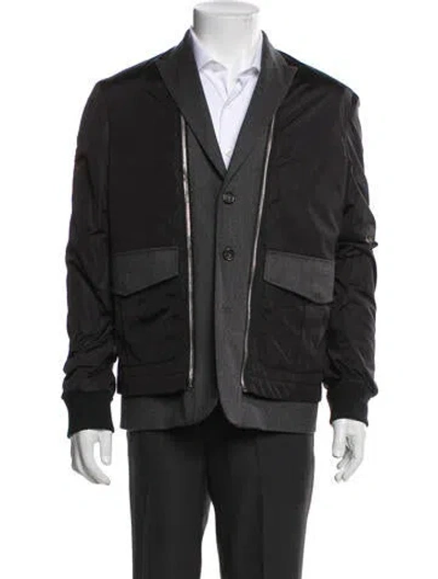 Pre-owned Dsquared2 Virgin Wool Moto Jacket In Gray