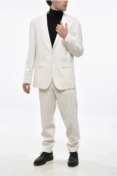 Dsquared2 Virgin Wool New York Side Vents 2-button Suit In White