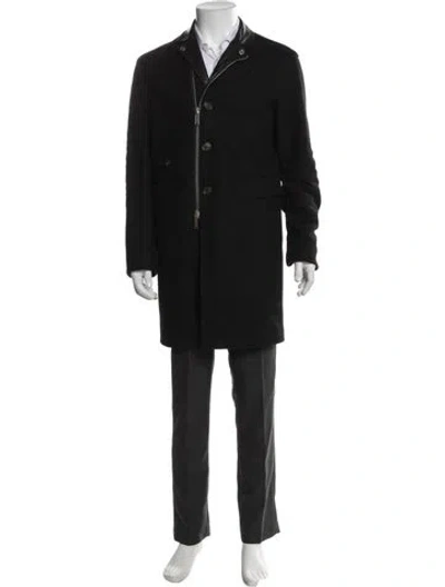 Pre-owned Dsquared2 Virgin Wool Overcoat In Black