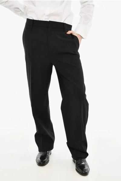 Dsquared2 Virgin Wool Pants With Belt Loops Grösse 50 In Black