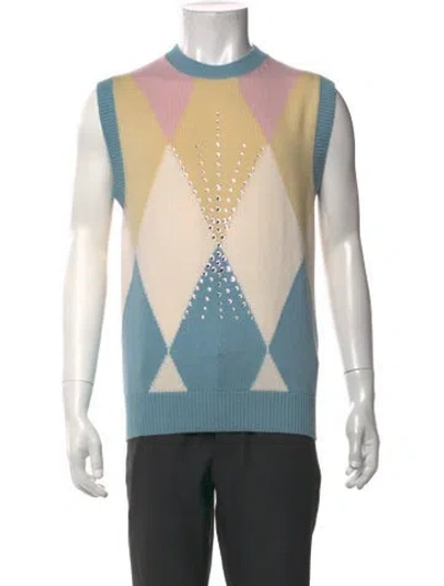 Pre-owned Dsquared2 Virgin Wool Patterned Sweater Vest In Yellow